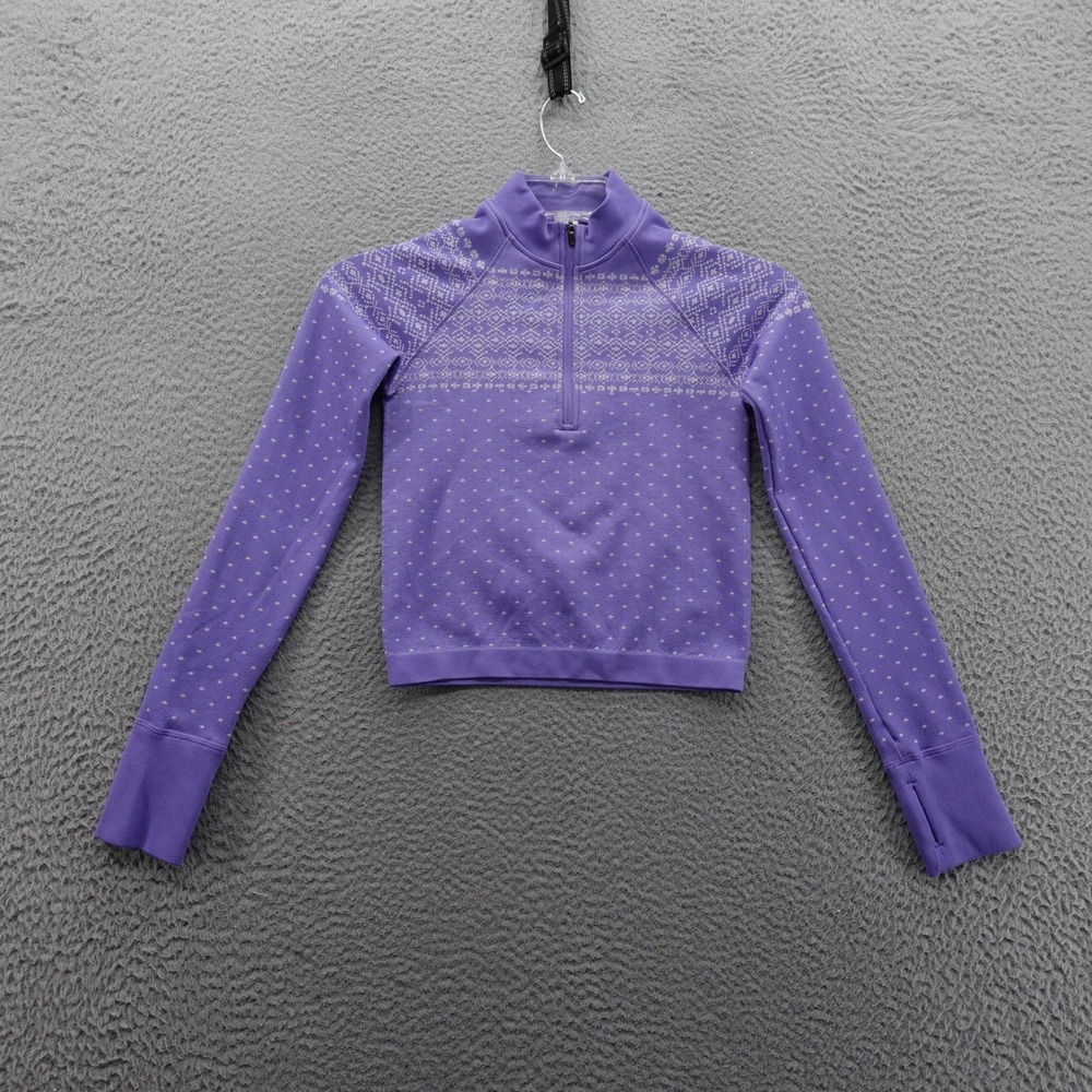 DSG Momentum Womens Qtr Zip Seamless Top XSmall‎ Purple Long Sleeve Collared NWT